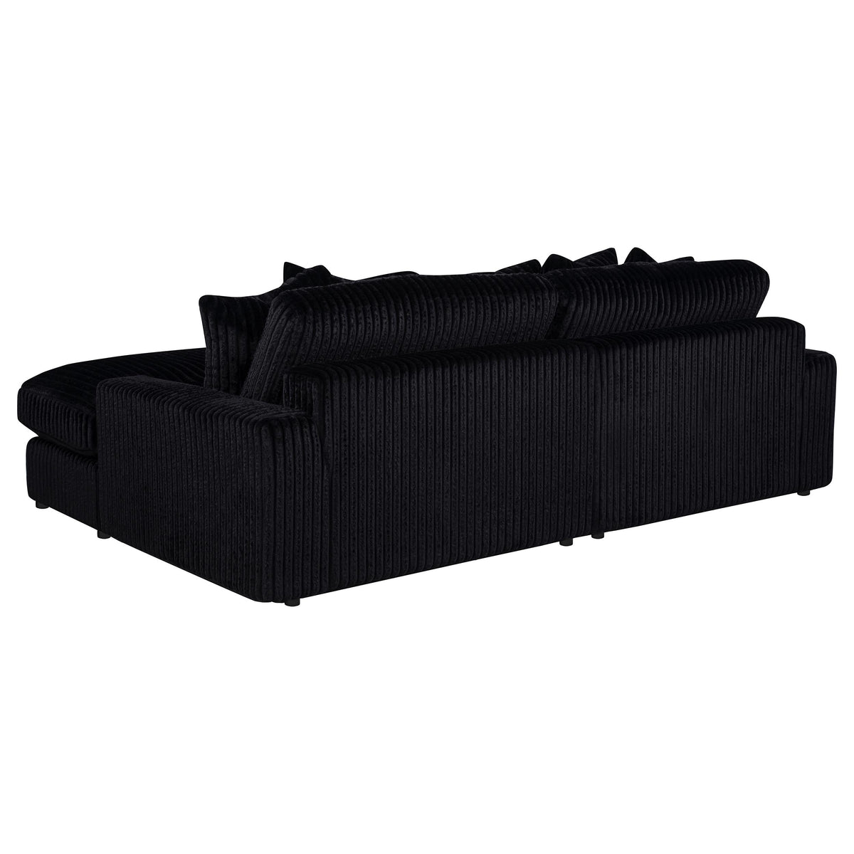 Blaine 2-Piece Corduroy Reversible Chaise Sectional Sofa - Black