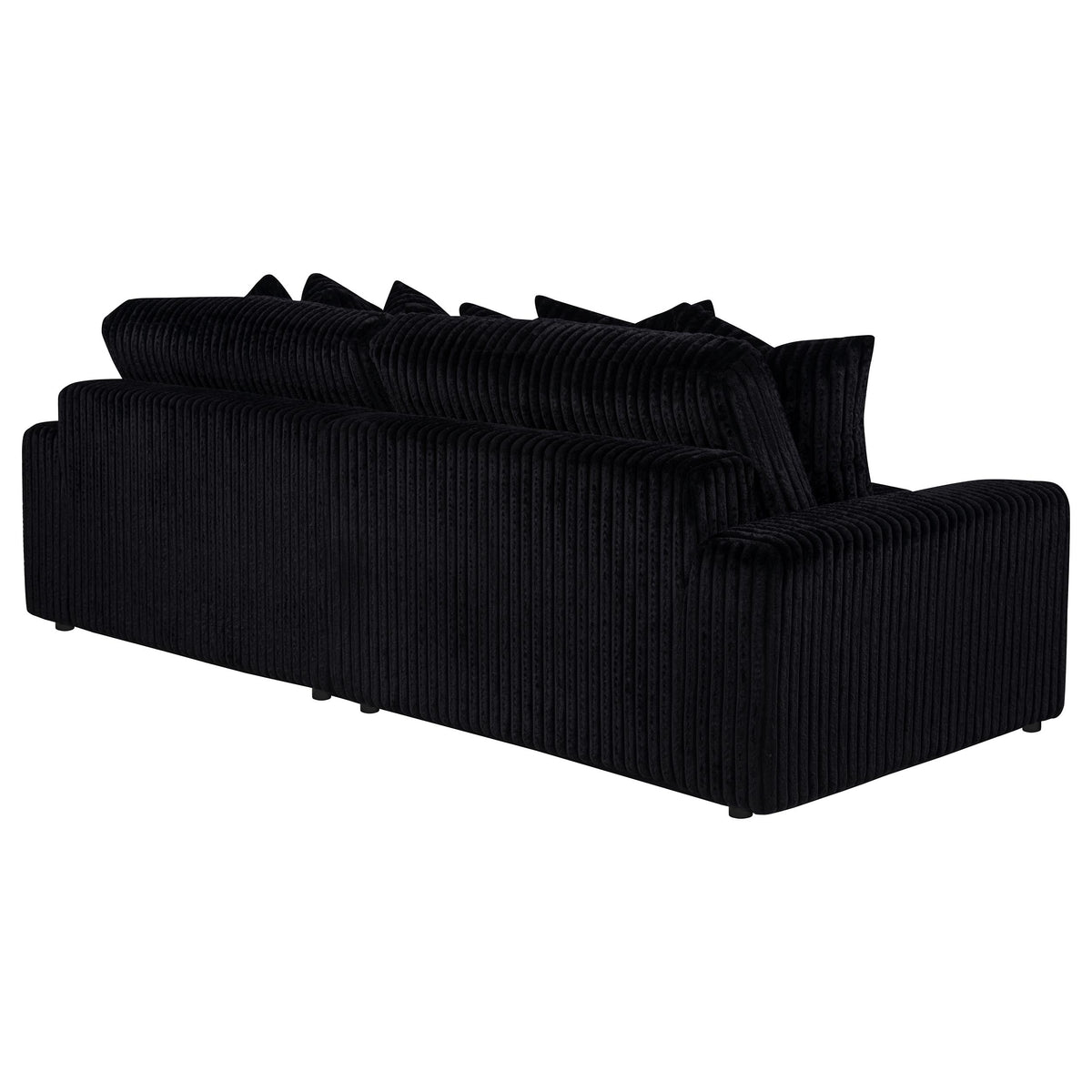 Blaine 2-Piece Corduroy Reversible Chaise Sectional Sofa - Black