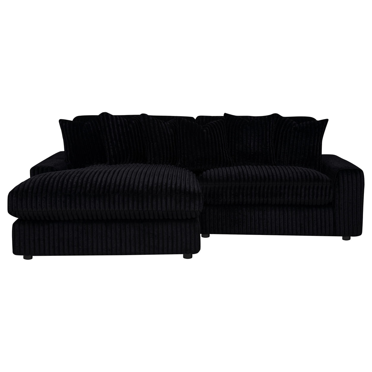 Blaine 2-Piece Corduroy Reversible Chaise Sectional Sofa - Black