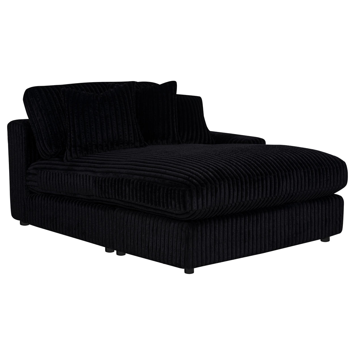 Blaine 2-Piece Corduroy Reversible Chaise Sectional Sofa - Black