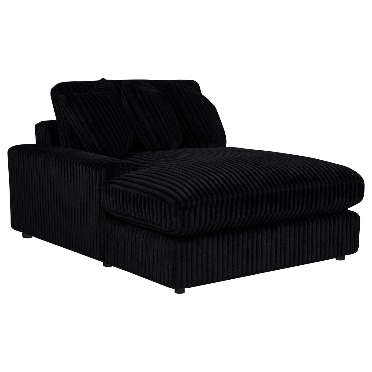 Blaine 2-Piece Corduroy Reversible Chaise Sectional Sofa - Black