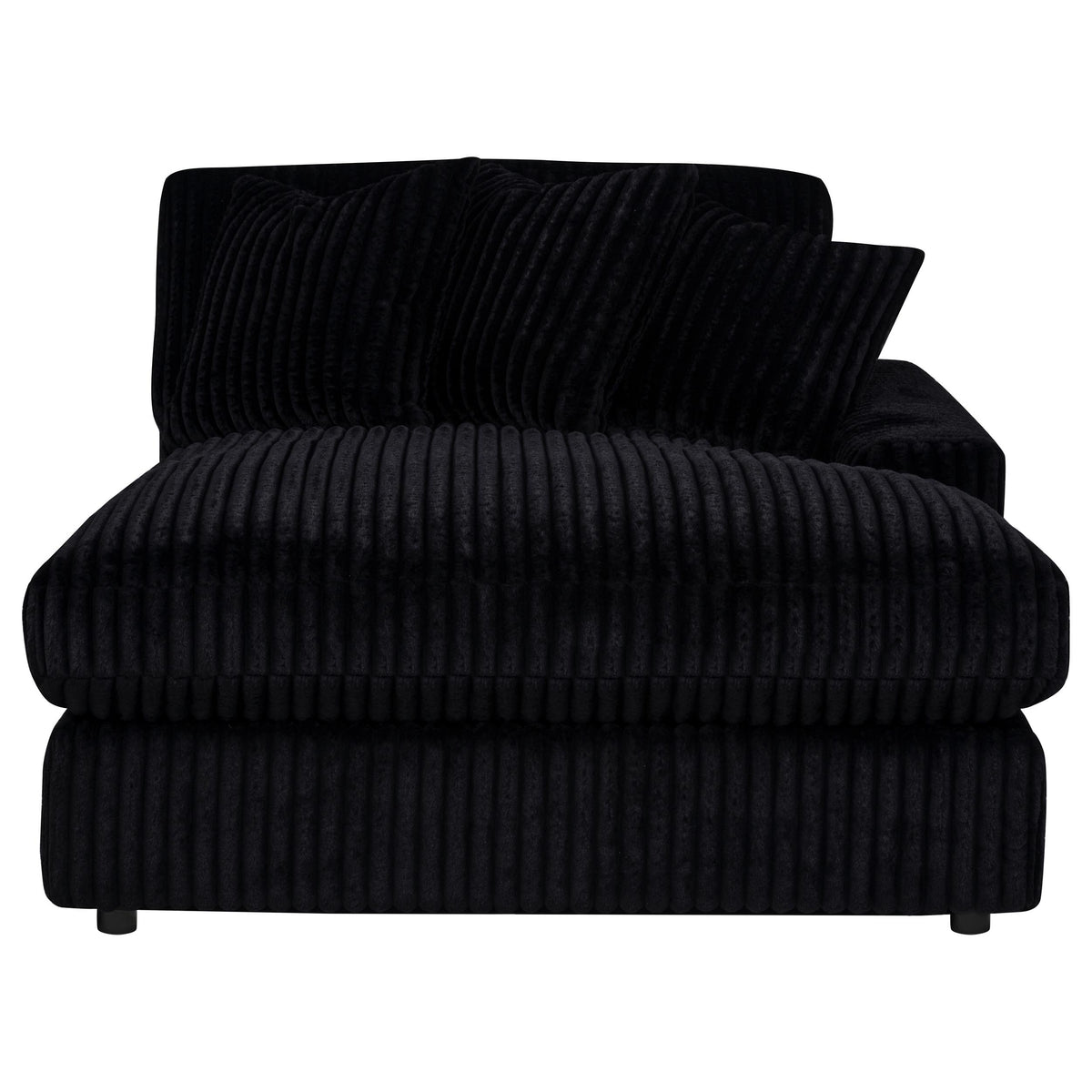 Blaine 2-Piece Corduroy Reversible Chaise Sectional Sofa - Black
