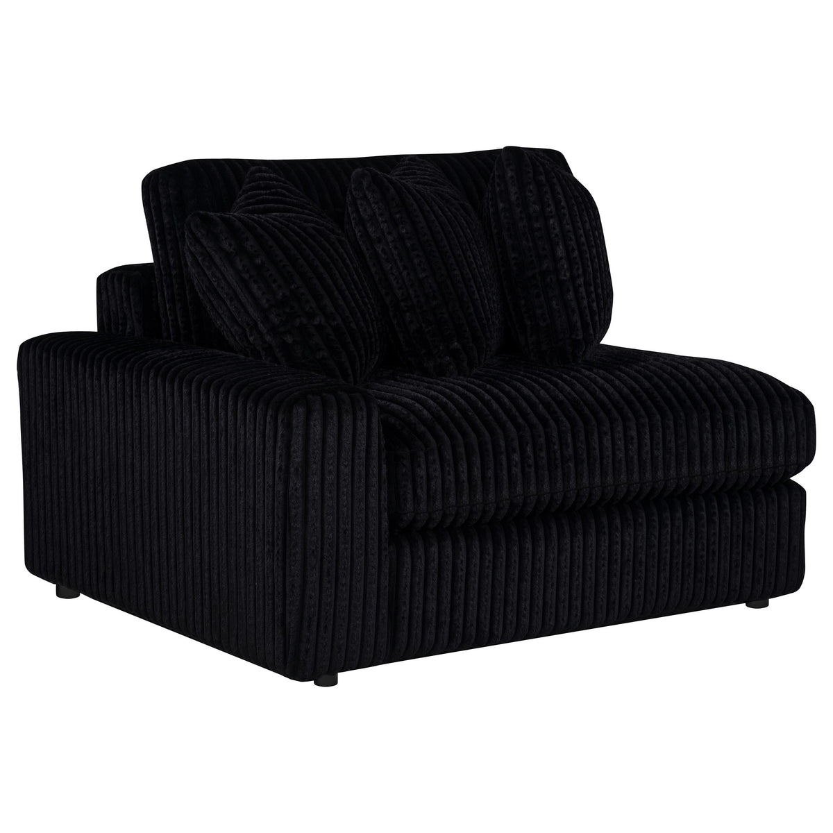 Blaine 2-Piece Corduroy Reversible Chaise Sectional Sofa - Black
