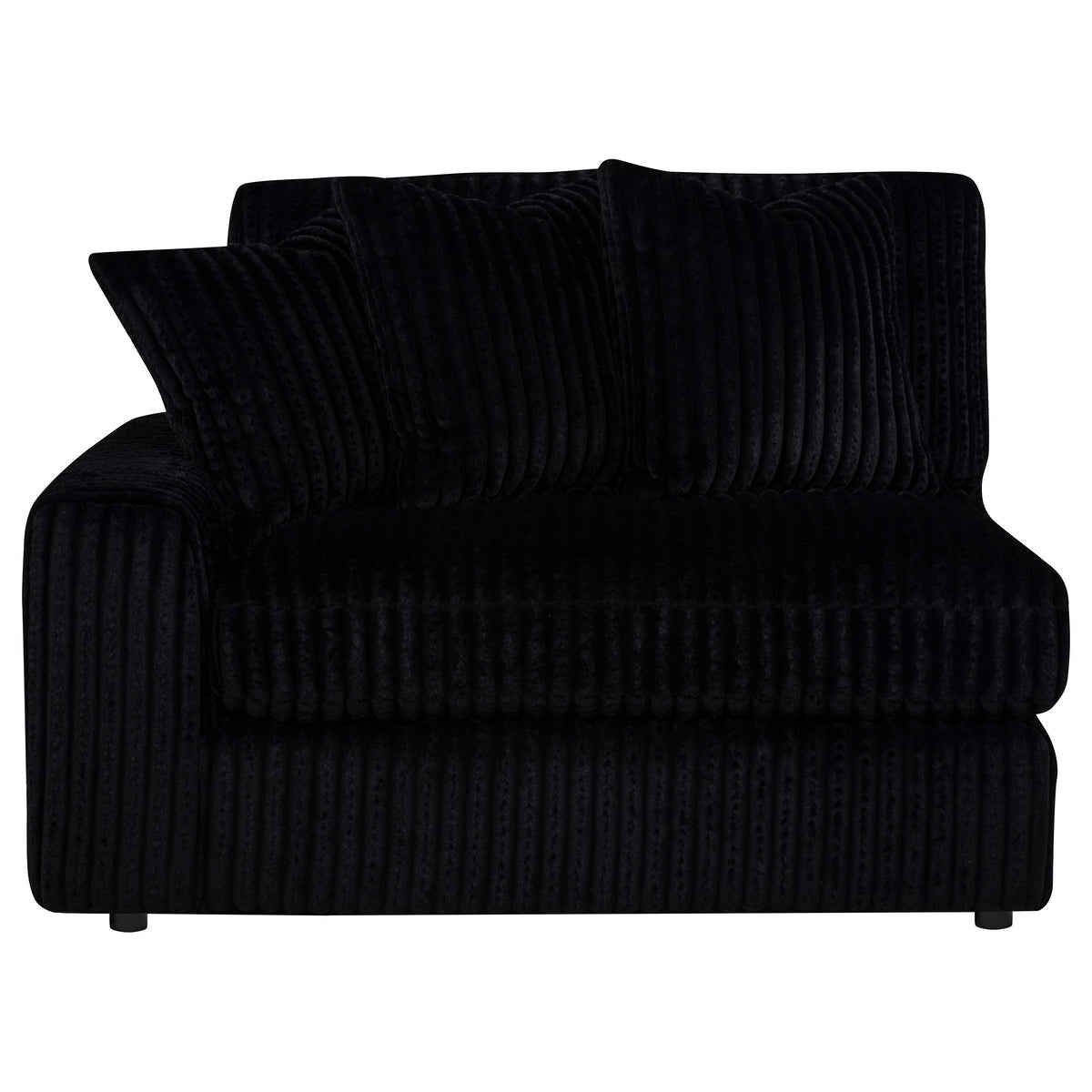 Blaine 2-Piece Corduroy Reversible Chaise Sectional Sofa - Black