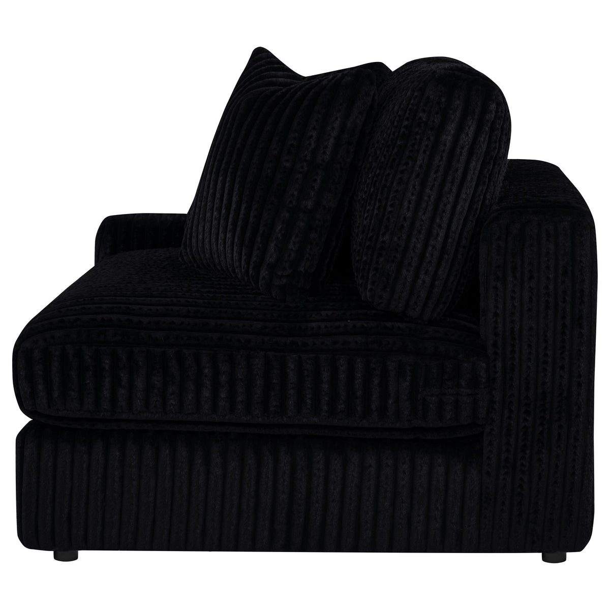 Blaine 2-Piece Corduroy Reversible Chaise Sectional Sofa - Black