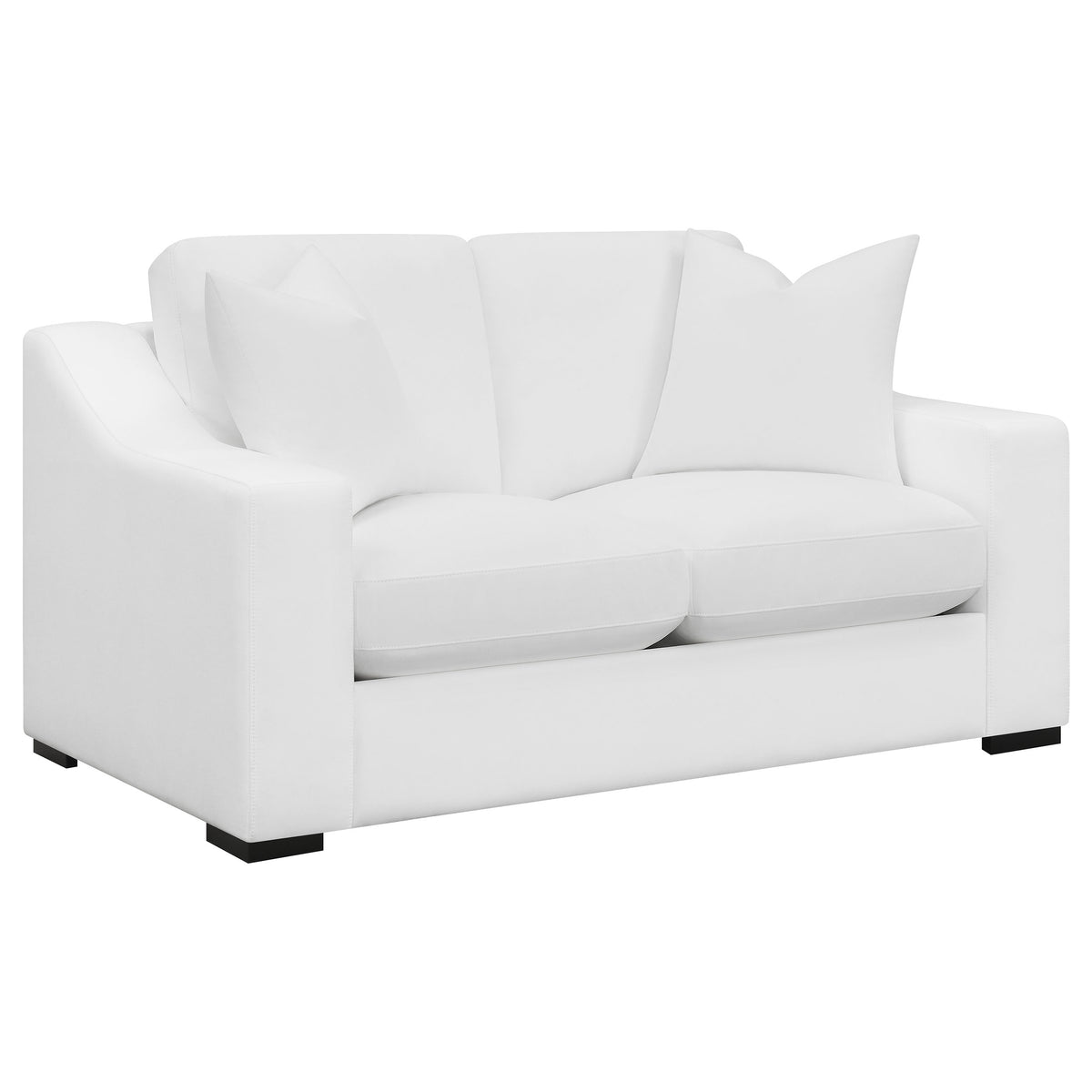 Ashlyn Upholstered Track Arm Loveseat White
