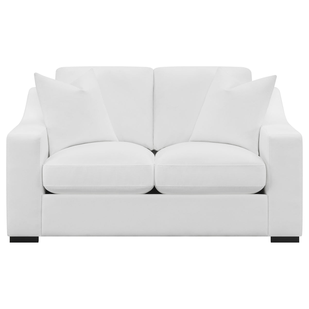 Ashlyn Upholstered Track Arm Loveseat White
