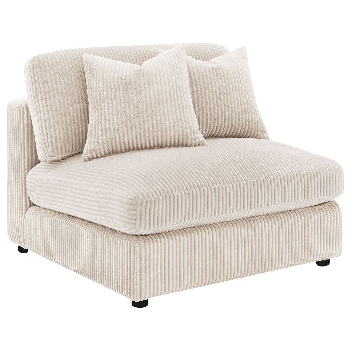 Blaine Corduroy Armless Chair with Reversible Cushions - Sand
