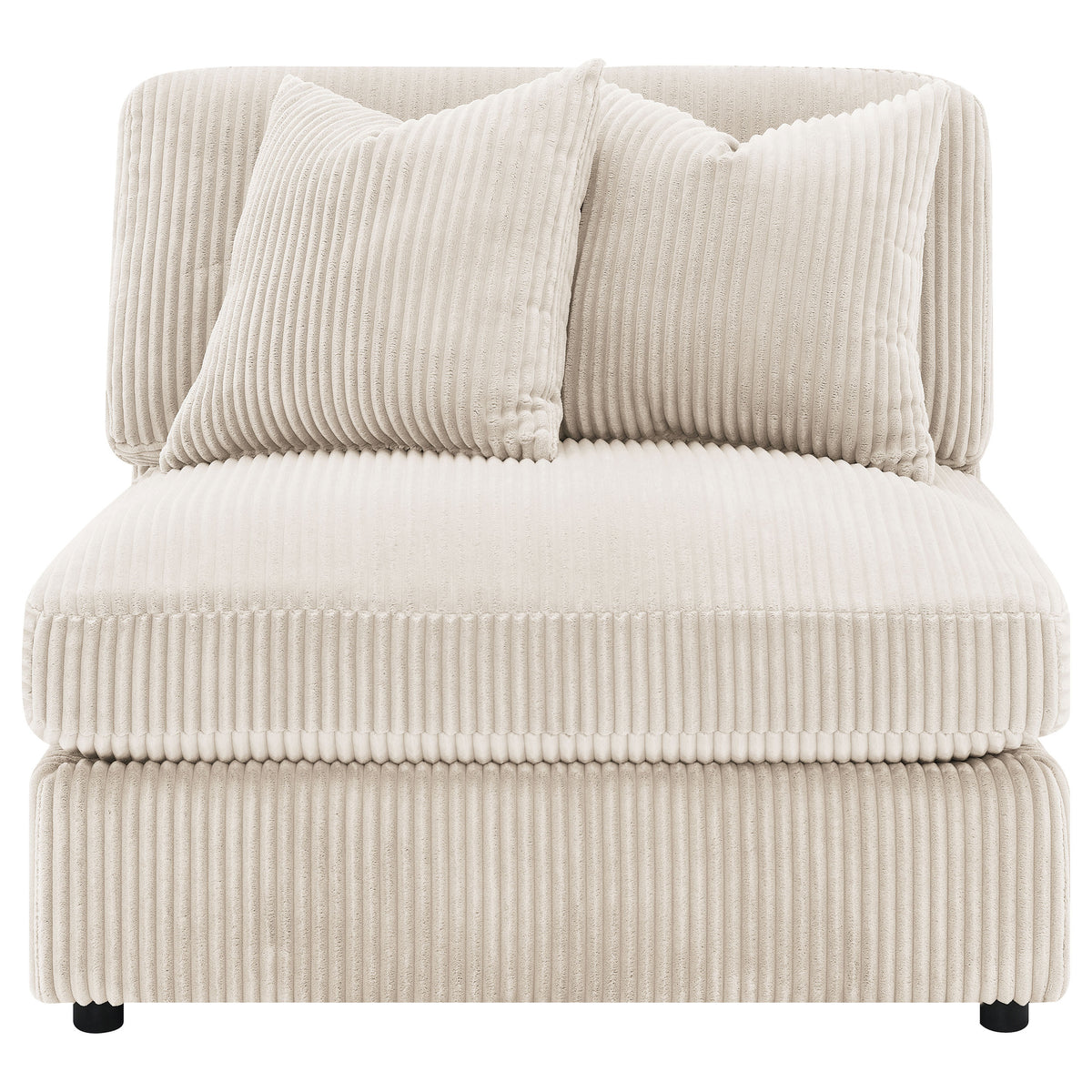 Blaine Corduroy Armless Chair with Reversible Cushions - Sand