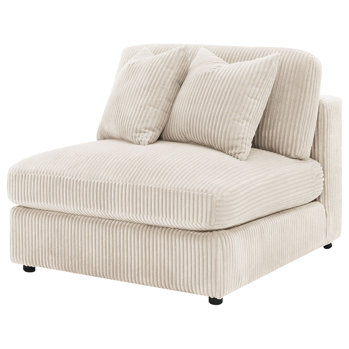 Blaine Corduroy Armless Chair with Reversible Cushions - Sand