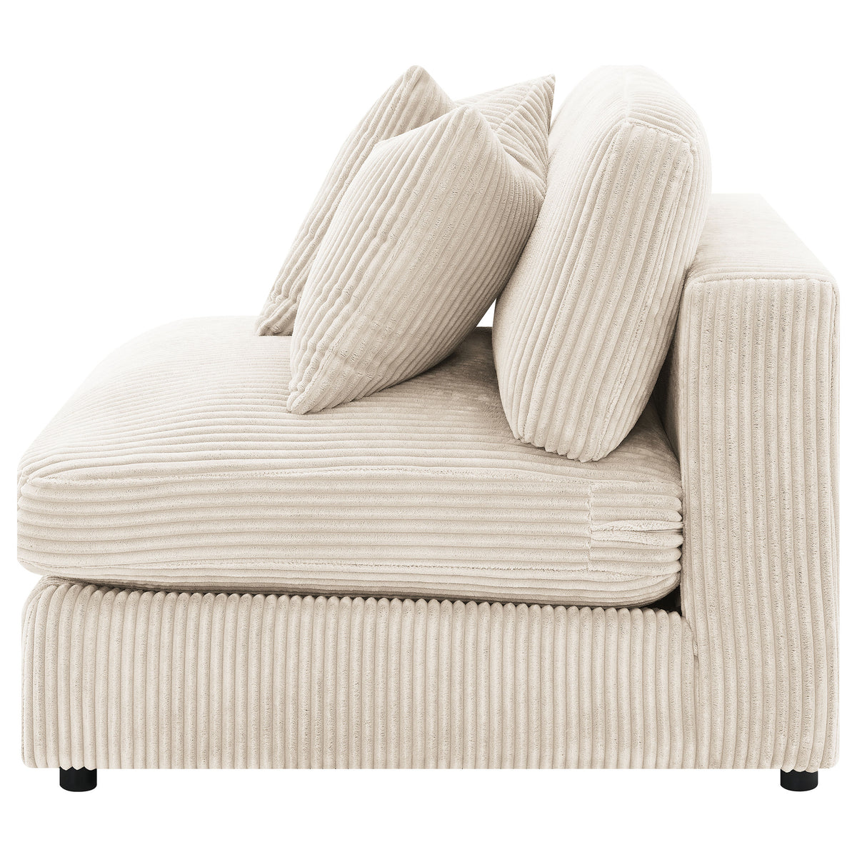 Blaine Corduroy Armless Chair with Reversible Cushions - Sand