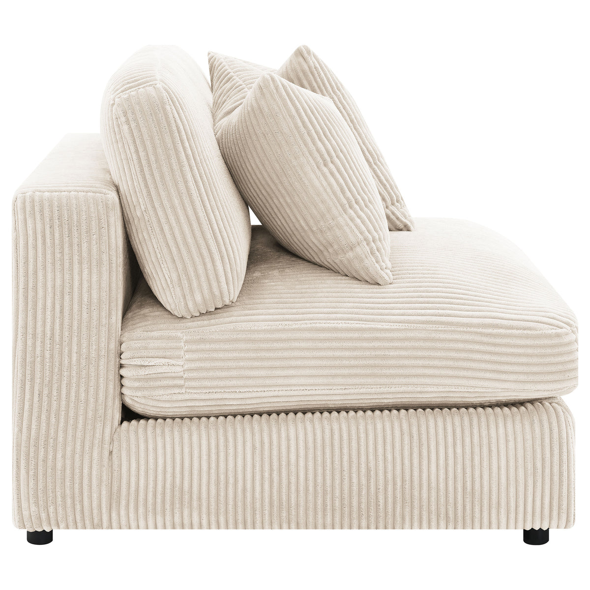 Blaine Corduroy Armless Chair with Reversible Cushions - Sand