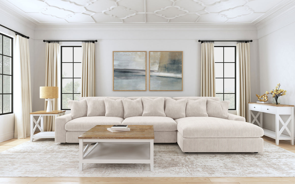 Blaine Corduroy Armless Chair with Reversible Cushions - Sand