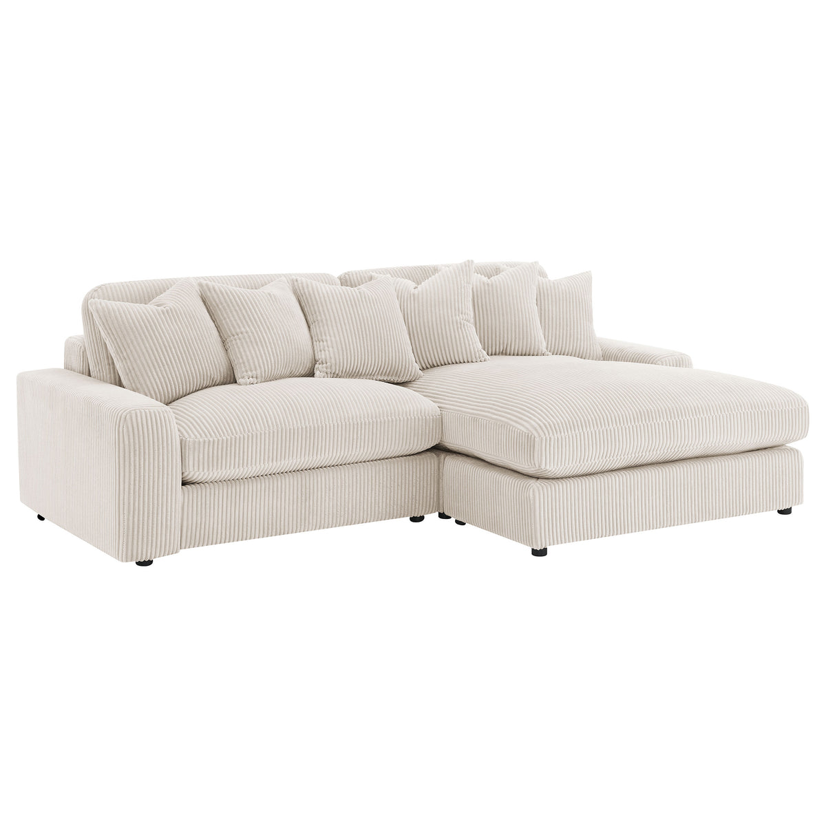 Blaine 2-Piece Corduroy Reversible Chaise Sectional Sofa - Sand