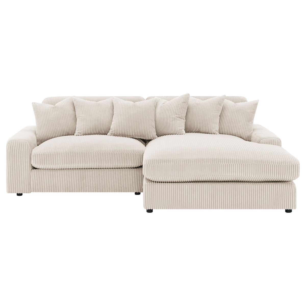 Blaine 2-Piece Corduroy Reversible Chaise Sectional Sofa - Sand