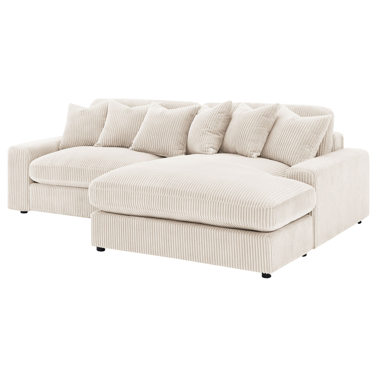 Blaine 2-Piece Corduroy Reversible Chaise Sectional Sofa - Sand