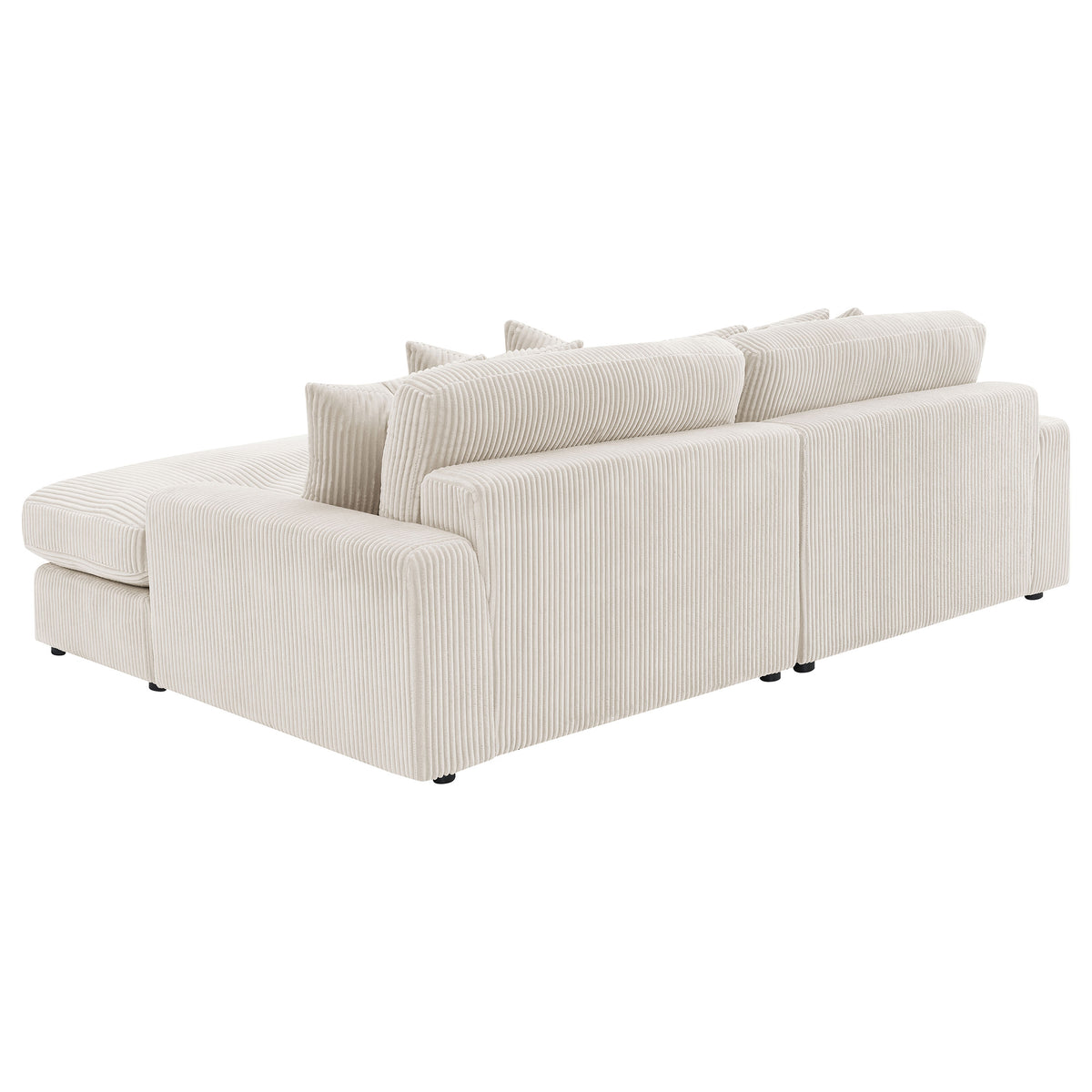 Blaine 2-Piece Corduroy Reversible Chaise Sectional Sofa - Sand