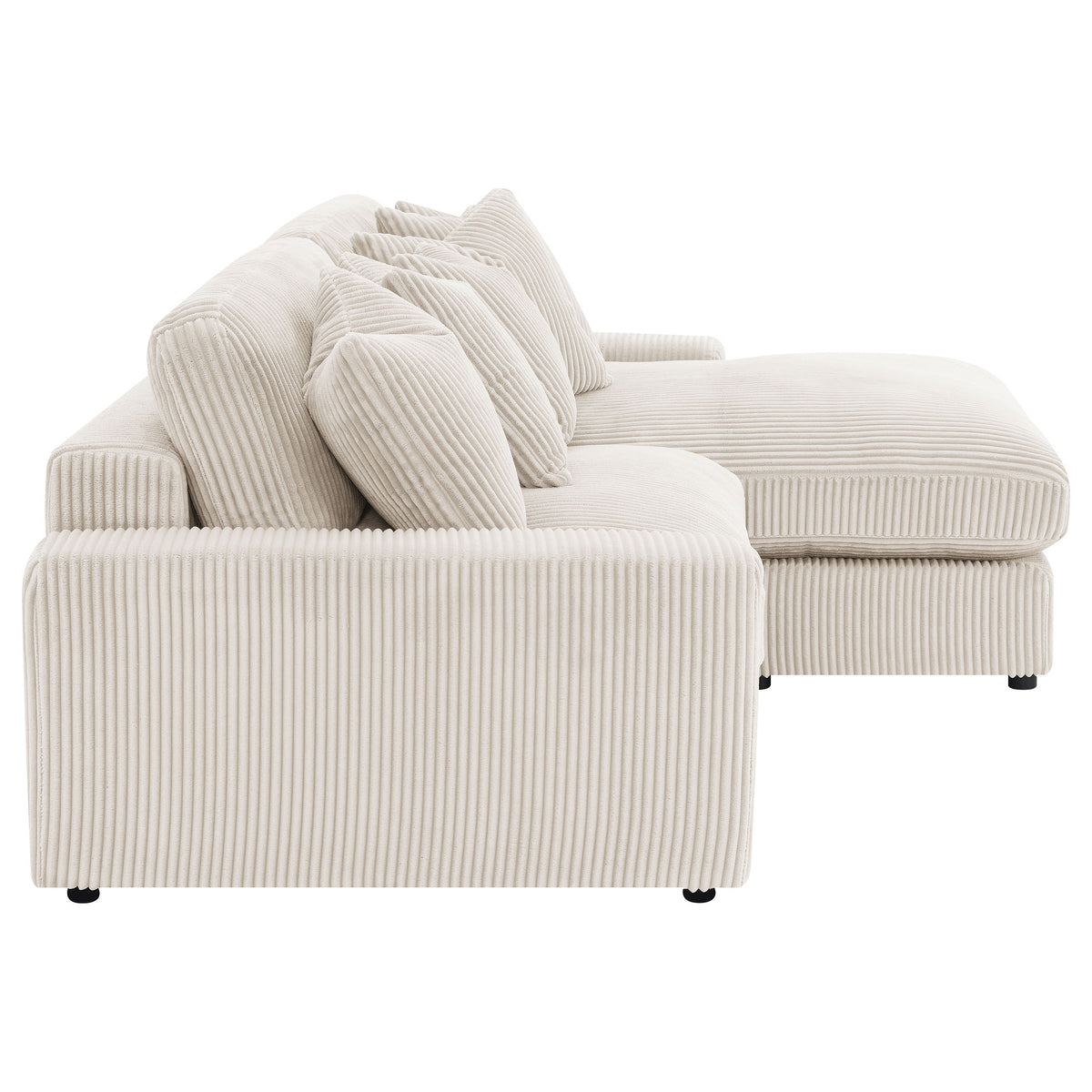 Blaine 2-Piece Corduroy Reversible Chaise Sectional Sofa - Sand