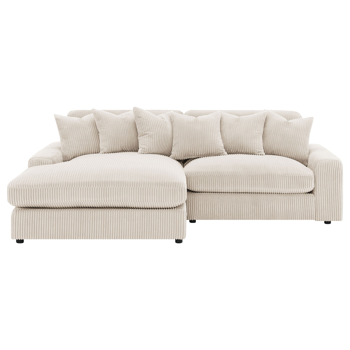 Blaine 2-Piece Corduroy Reversible Chaise Sectional Sofa - Sand