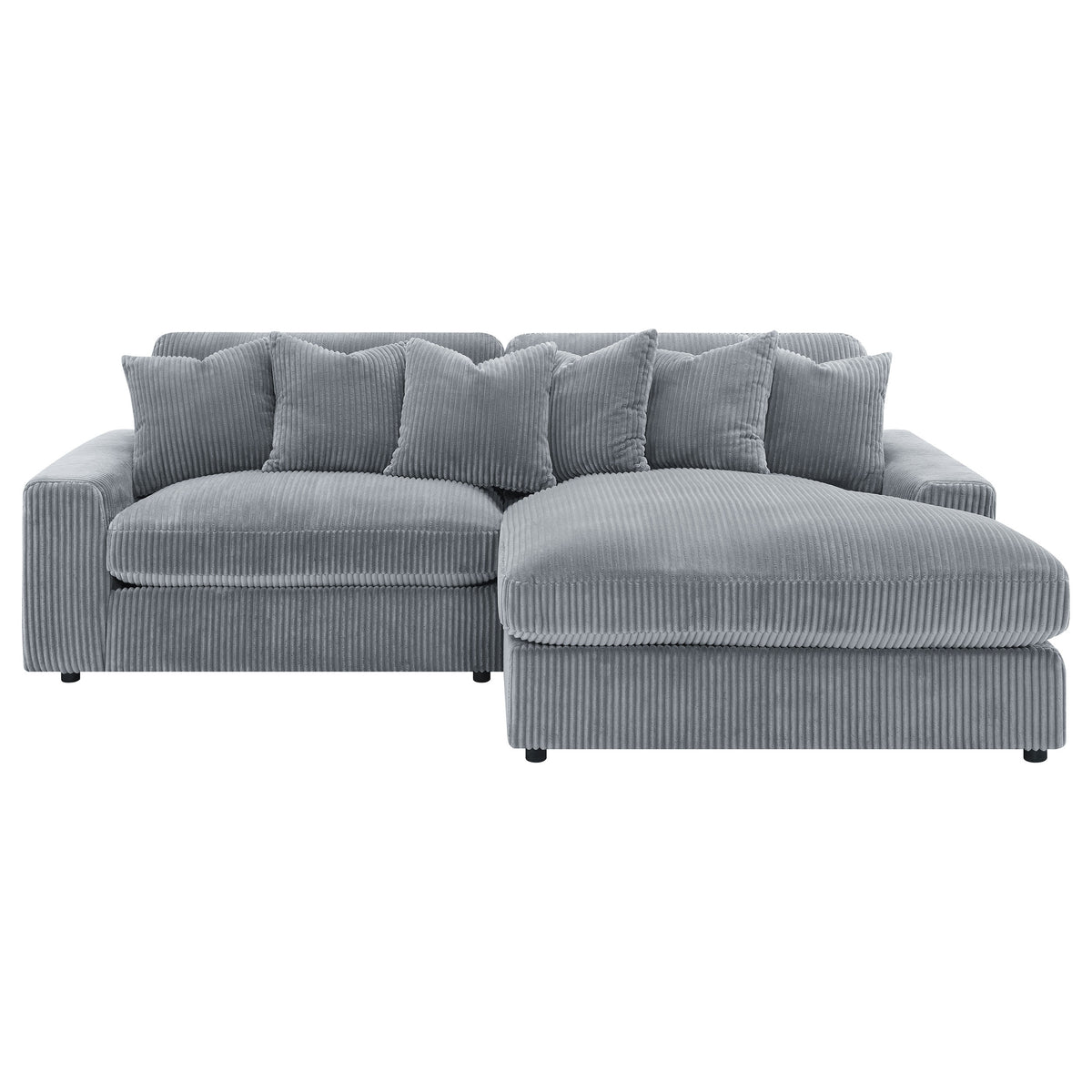 Blaine 2-Piece Corduroy Reversible Chaise Sectional Sofa - Fog