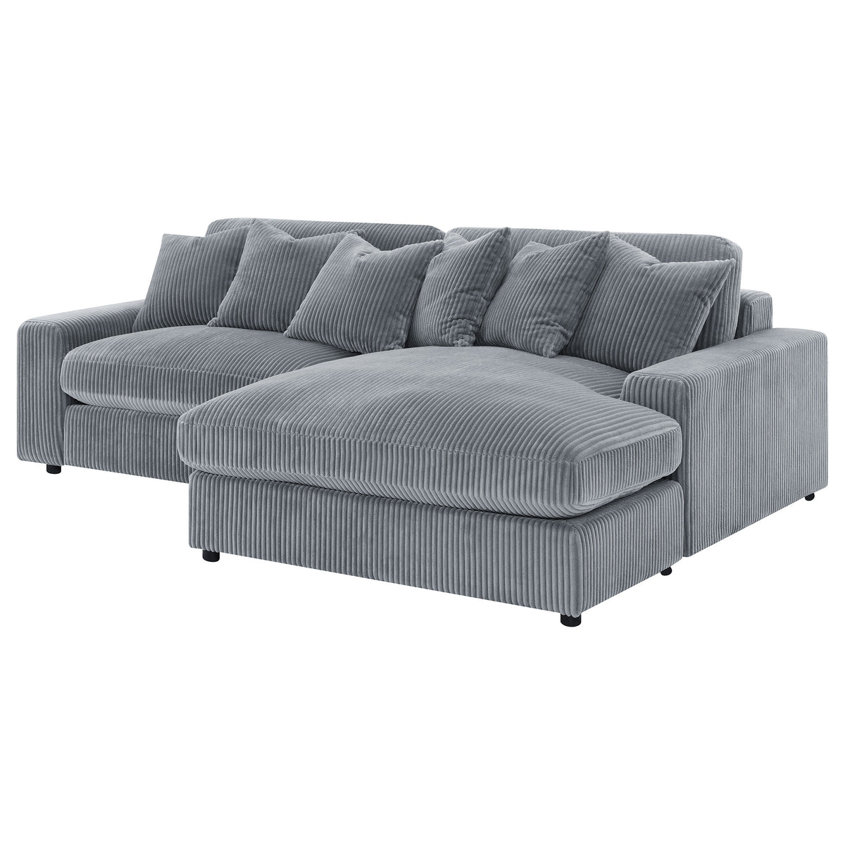 Blaine 2-Piece Corduroy Reversible Chaise Sectional Sofa - Fog