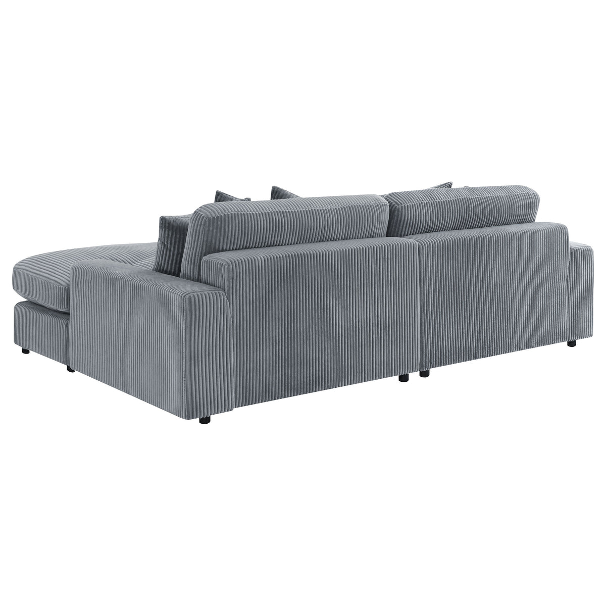 Blaine 2-Piece Corduroy Reversible Chaise Sectional Sofa - Fog
