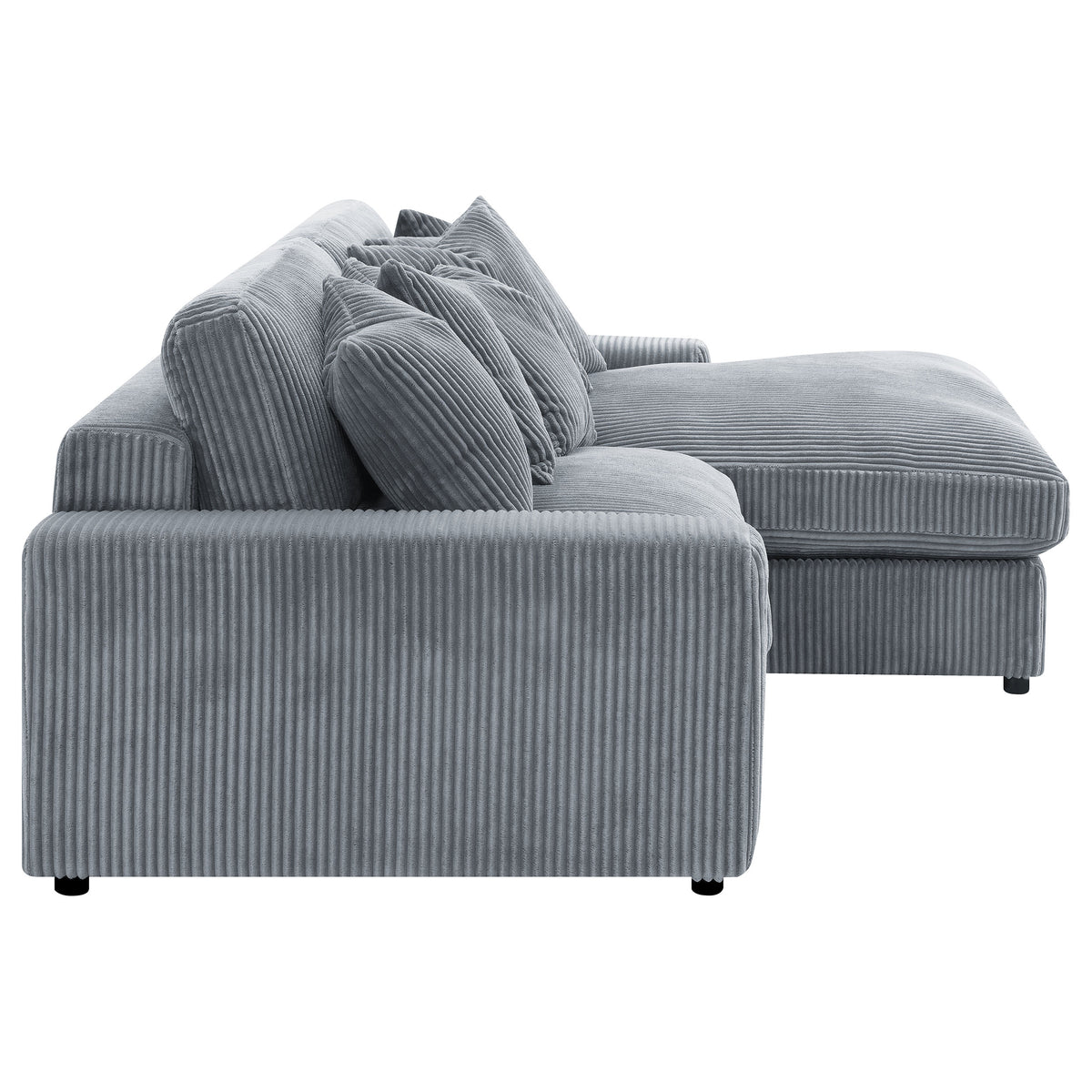 Blaine 2-Piece Corduroy Reversible Chaise Sectional Sofa - Fog