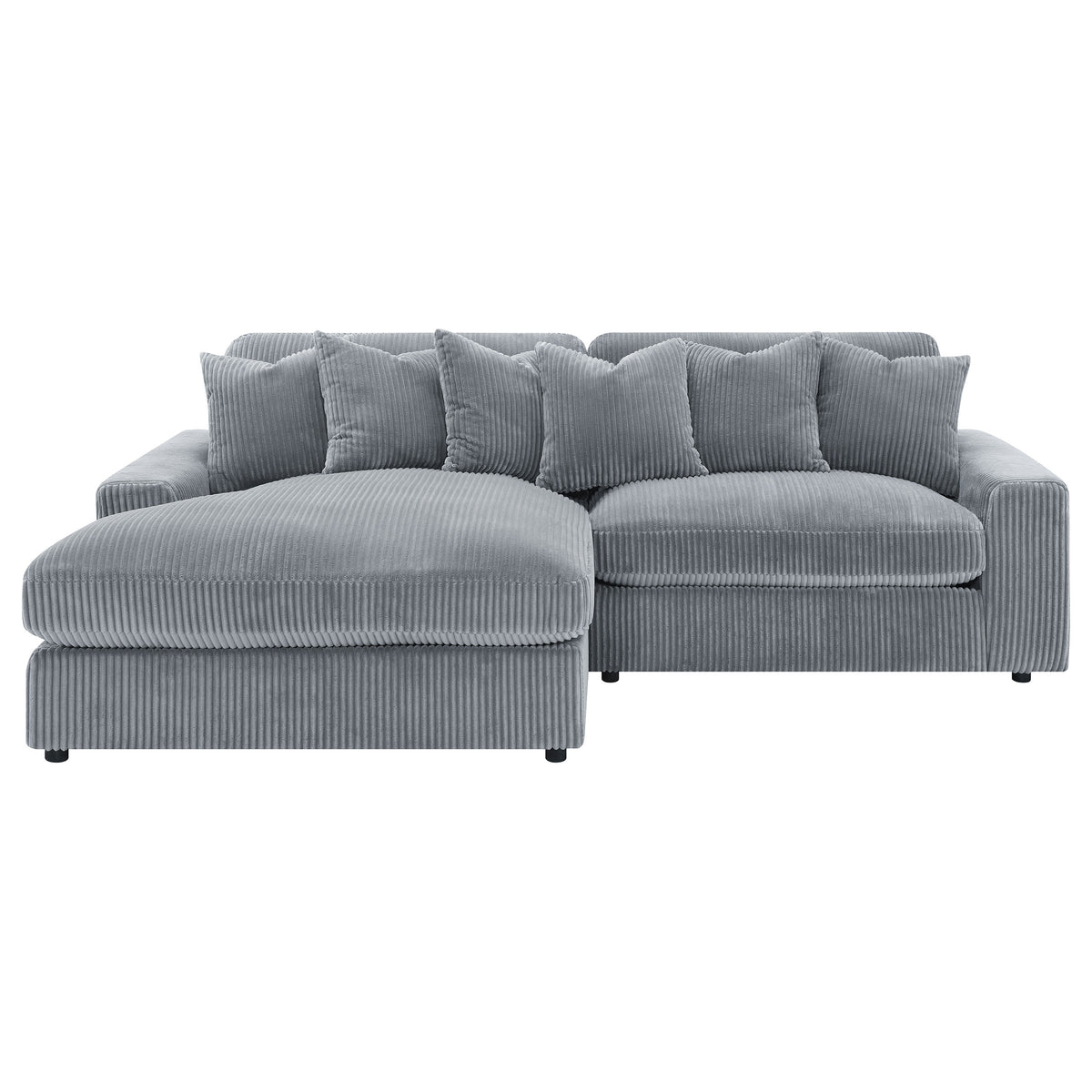 Blaine 2-Piece Corduroy Reversible Chaise Sectional Sofa - Fog