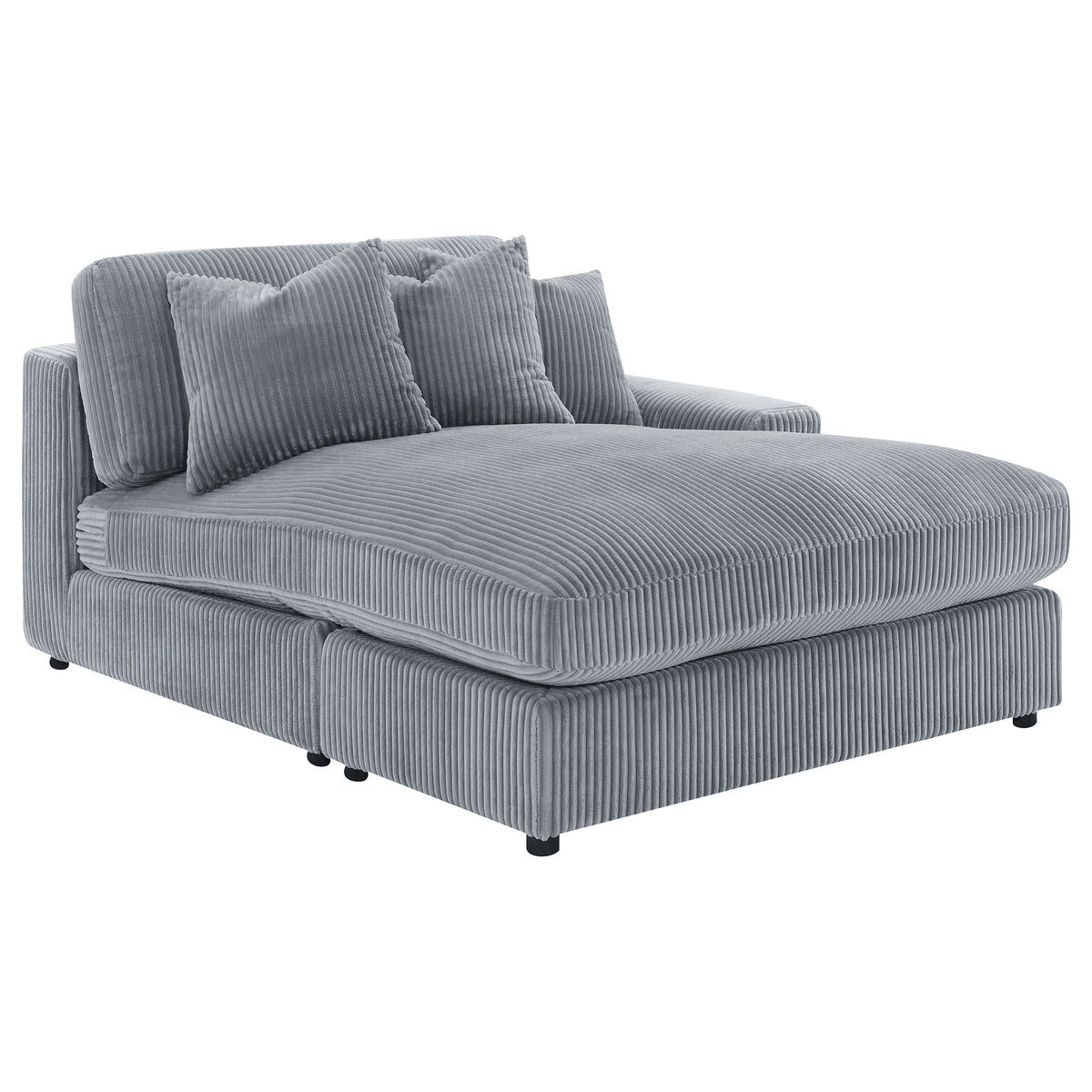 Blaine 2-Piece Corduroy Reversible Chaise Sectional Sofa - Fog