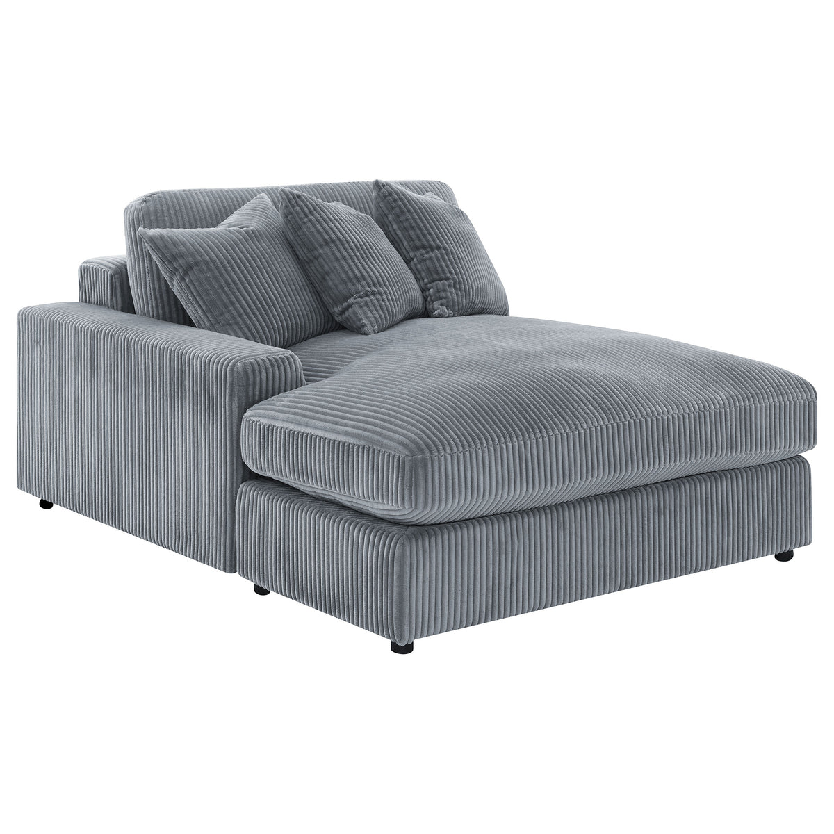 Blaine 2-Piece Corduroy Reversible Chaise Sectional Sofa - Fog
