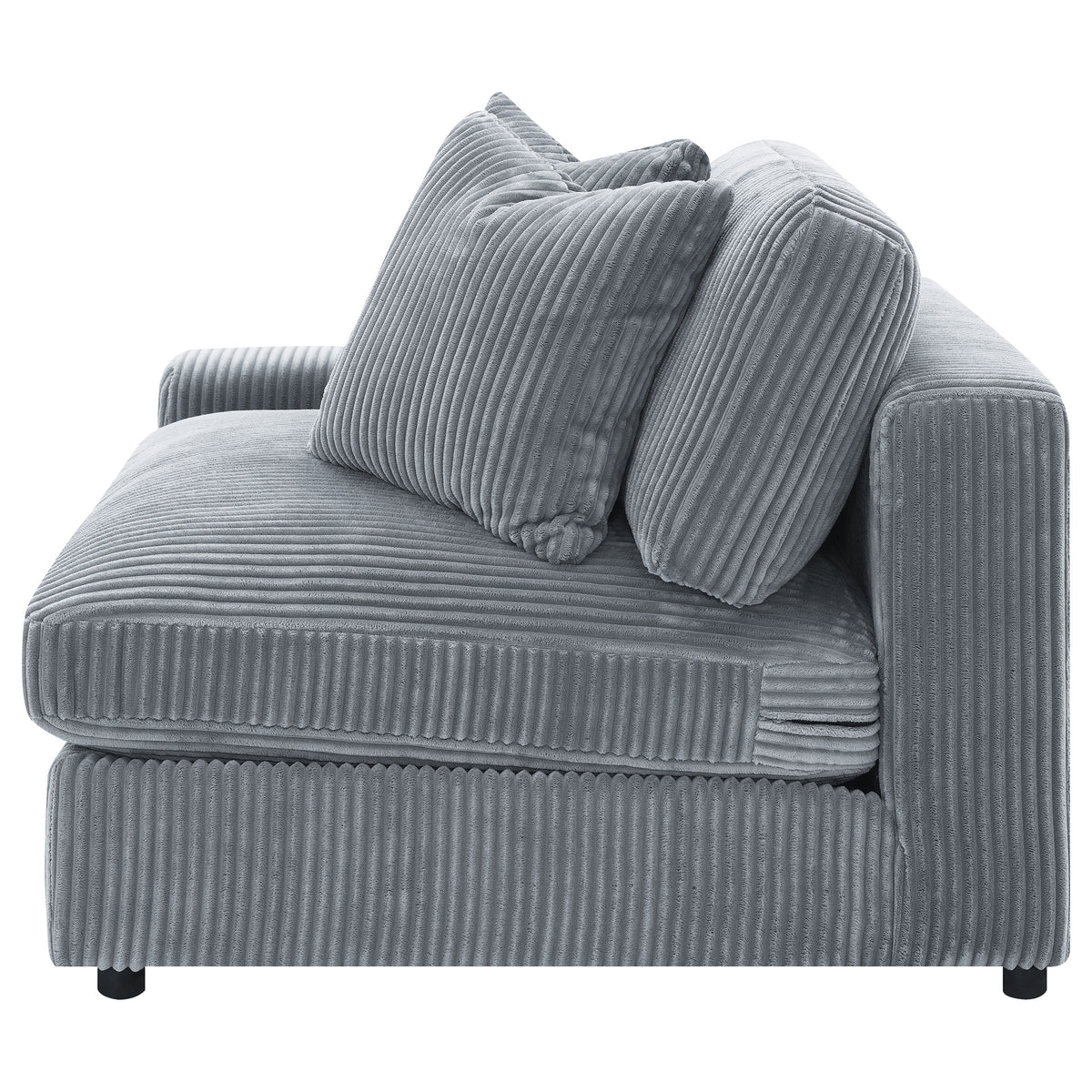 Blaine 2-Piece Corduroy Reversible Chaise Sectional Sofa - Fog