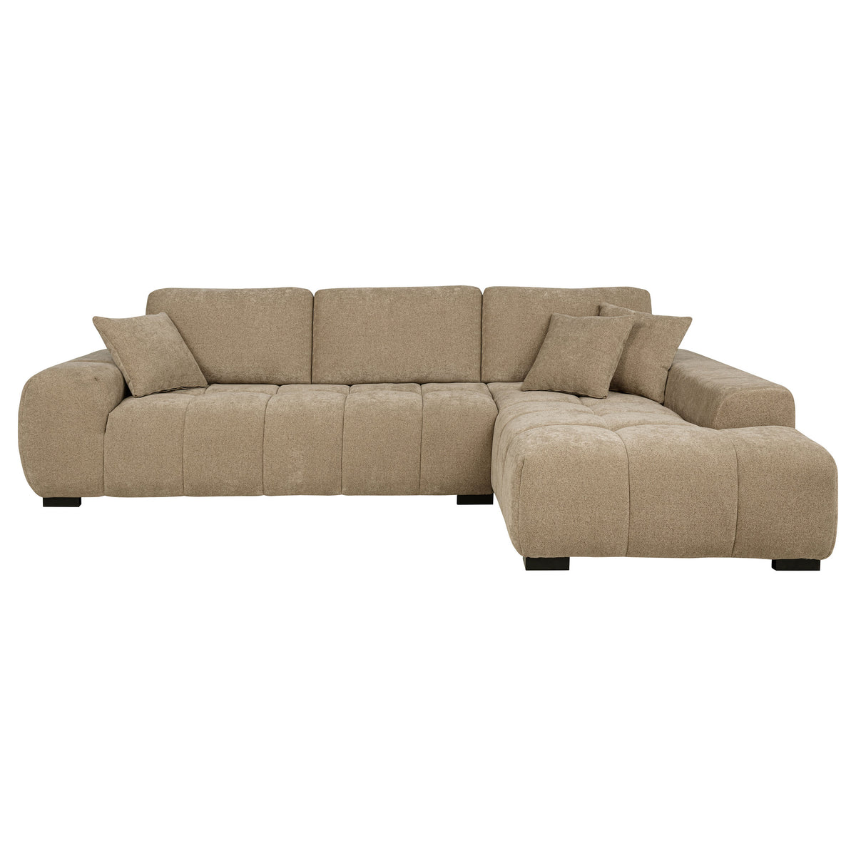 Octavia Tufted 2-Piece Sectional Chaise Sofa - Camel