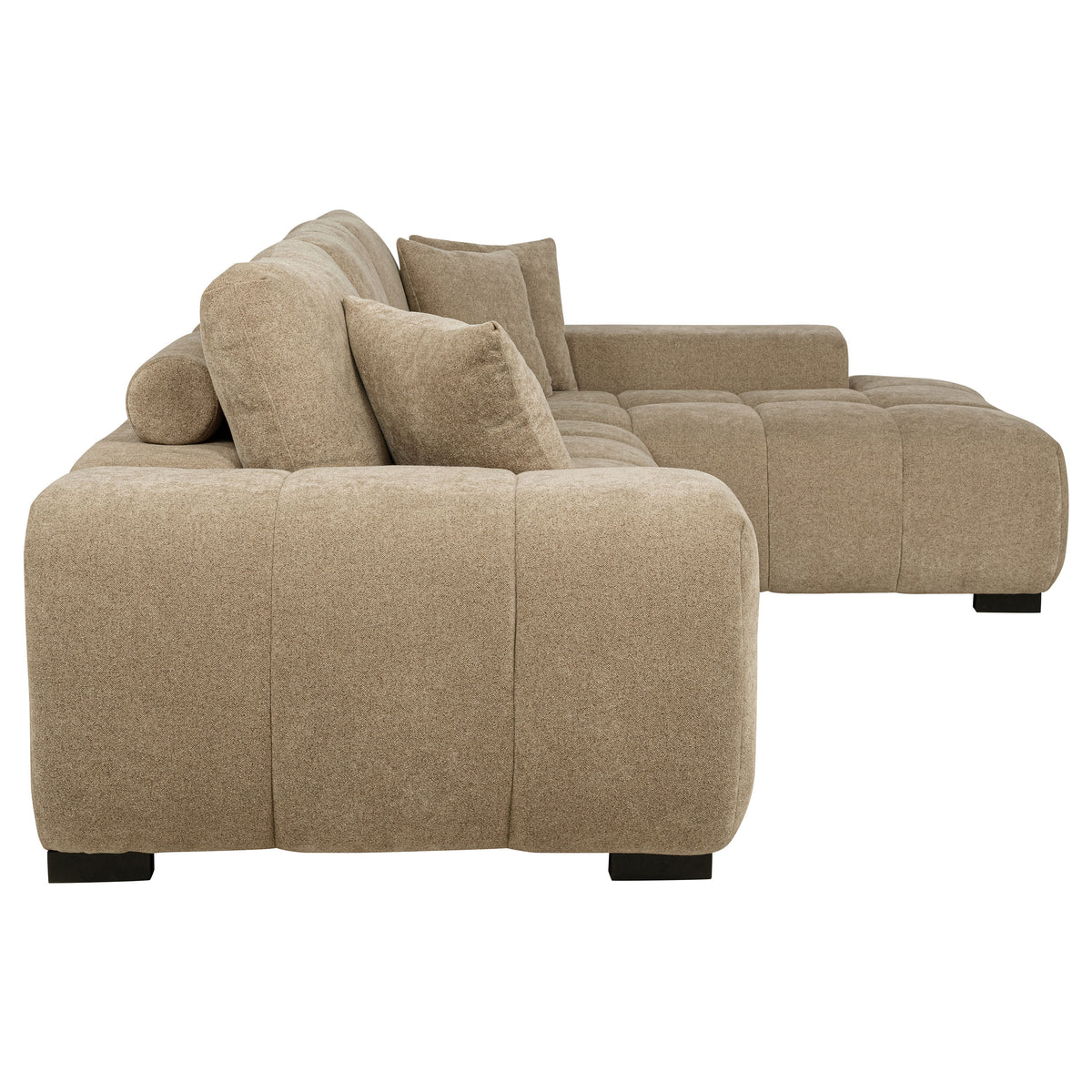 Octavia Tufted 2-Piece Sectional Chaise Sofa - Camel