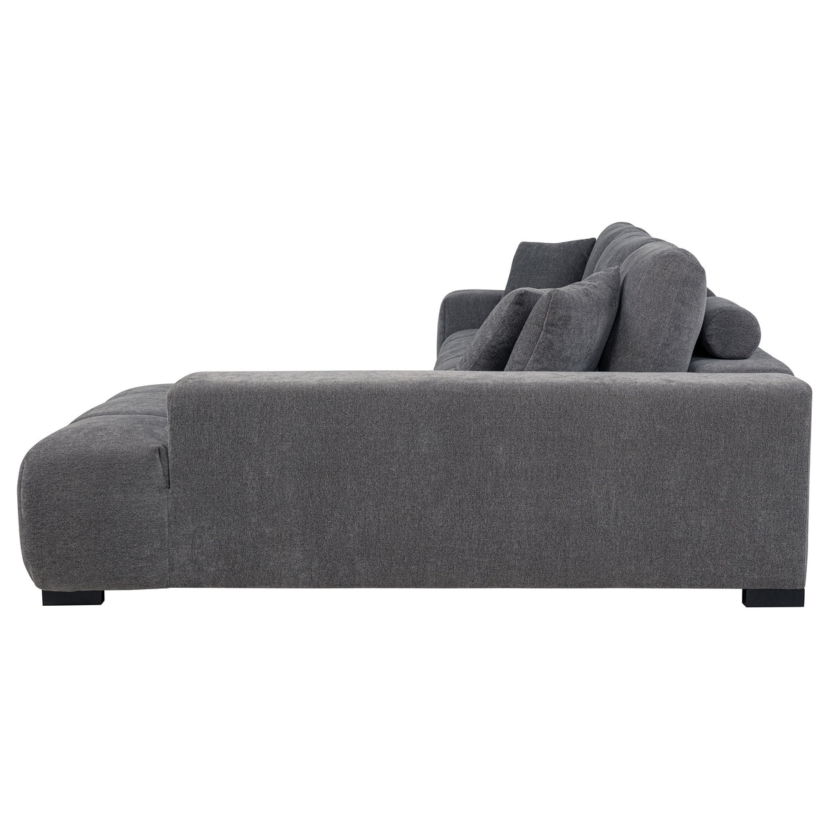 Octavia Tufted 2-Piece Sectional Chaise Sofa - Charcoal Grey