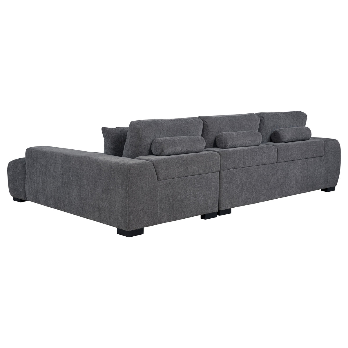 Octavia Tufted 2-Piece Sectional Chaise Sofa - Charcoal Grey