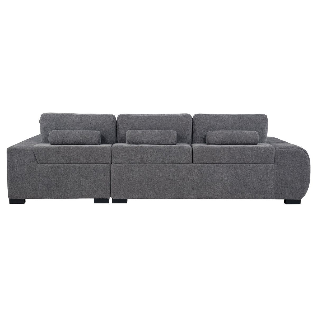 Octavia Tufted 2-Piece Sectional Chaise Sofa - Charcoal Grey