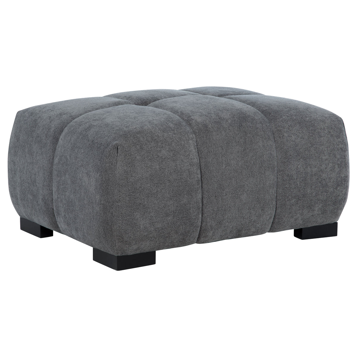Octavia Tufted Upholstered Rectangular Ottoman - Charcoal Grey