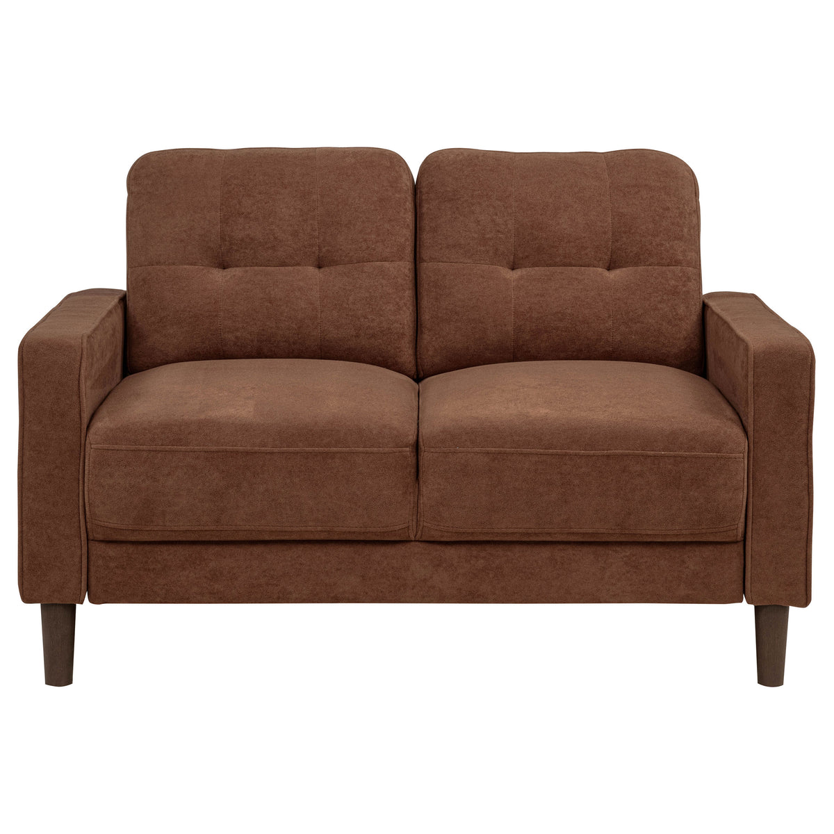 Bowen II 2-piece Fabric Upholstered Track Arm Sofa Set Rust