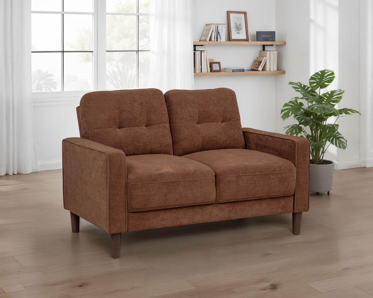 Bowen II Fabric Upholstered Track Arm Loveseat - Rust