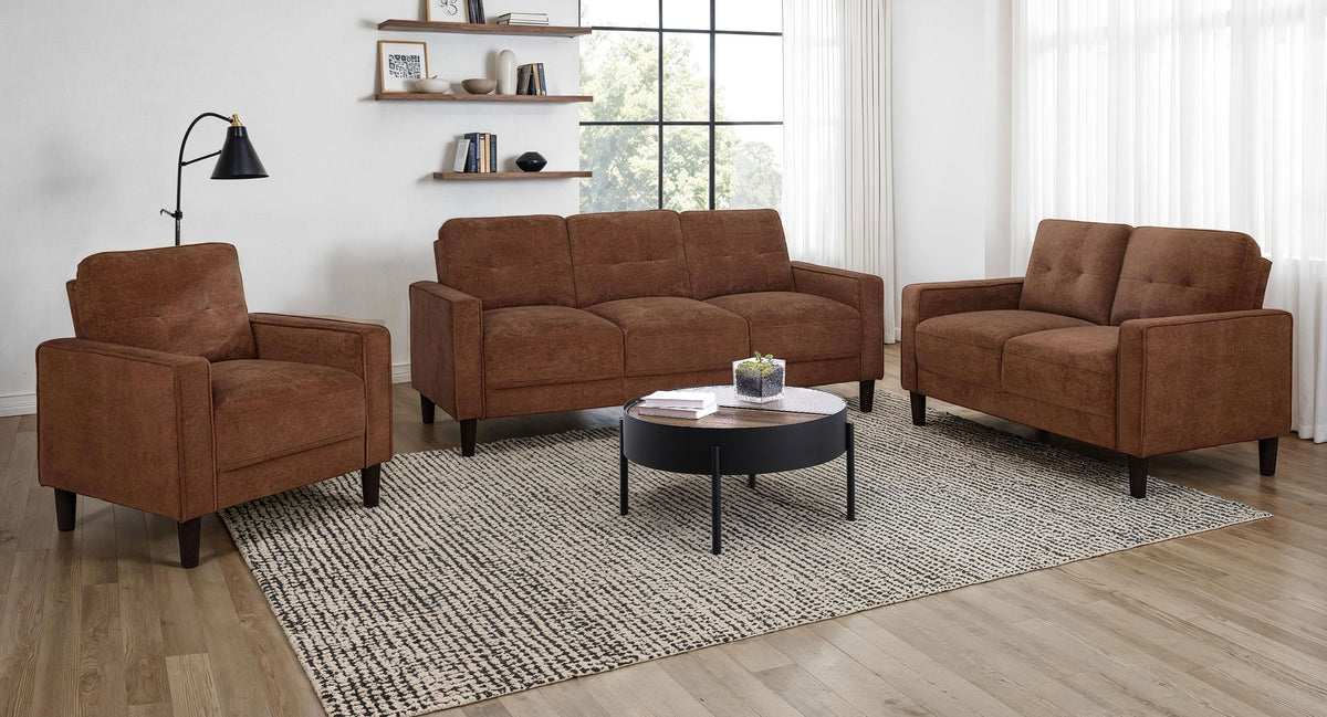 Bowen II Fabric Upholstered Track Arm Loveseat - Rust