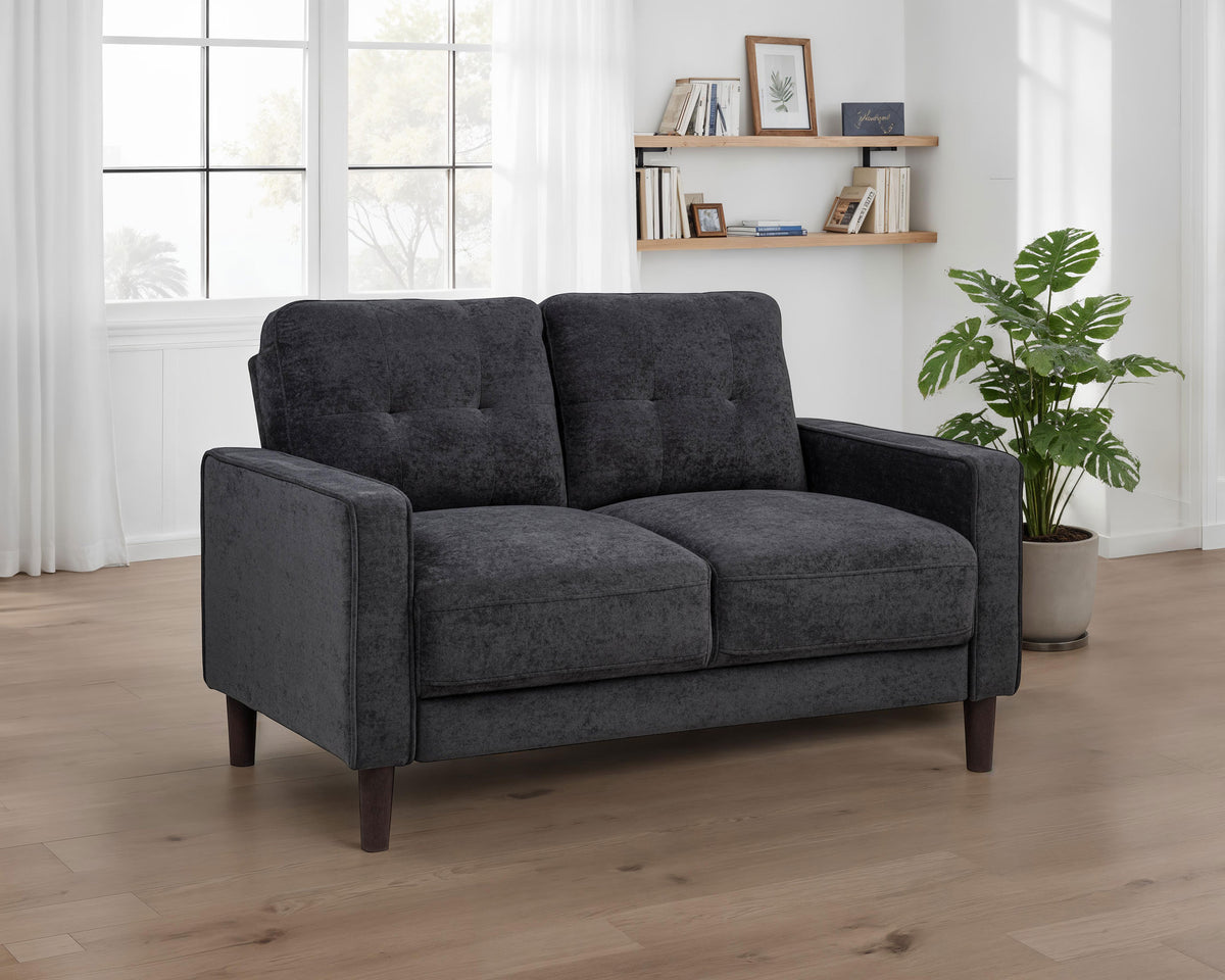 Bowen II Fabric Upholstered Track Arm Loveseat - Steel Grey
