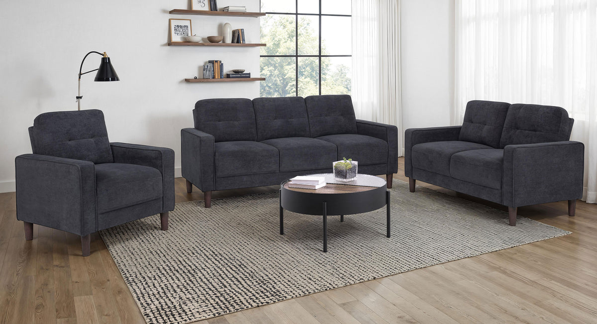 Bowen II Fabric Upholstered Track Arm Loveseat - Steel Grey
