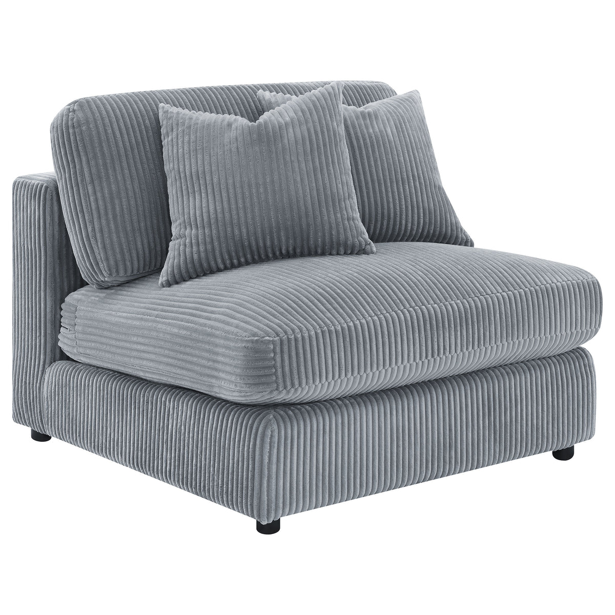 Blaine Corduroy Armless Chair with Reversible Cushions - Fog