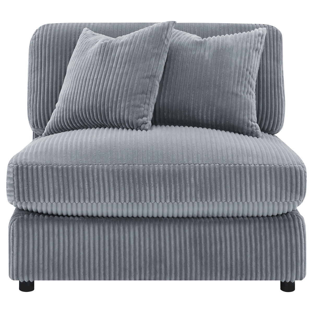 Blaine Corduroy Armless Chair with Reversible Cushions - Fog