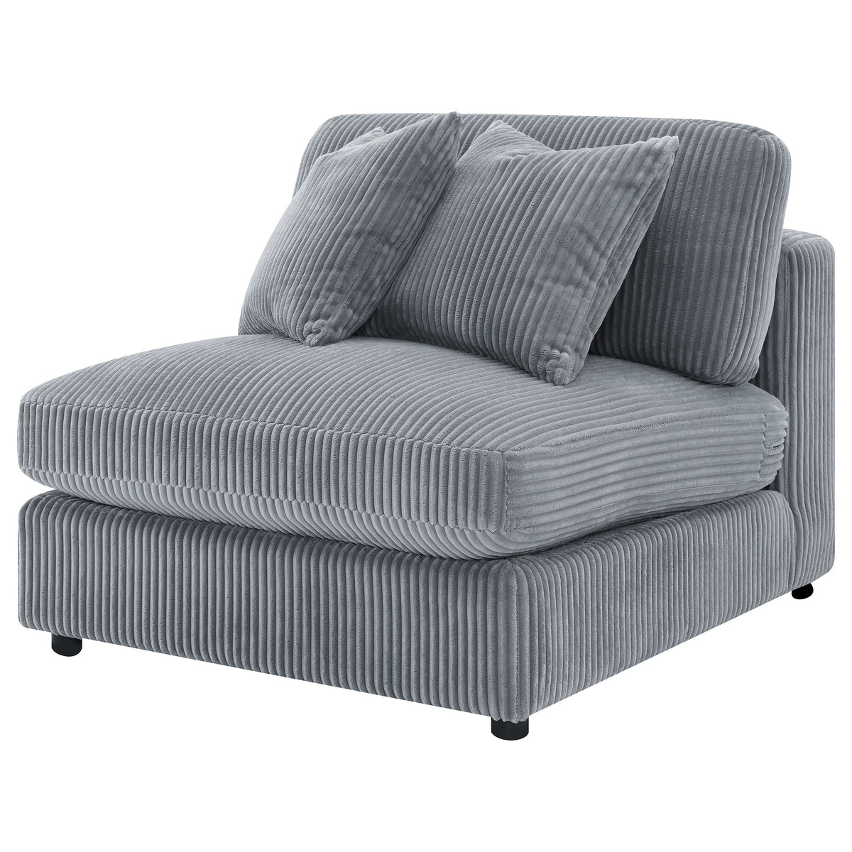 Blaine Corduroy Armless Chair with Reversible Cushions - Fog