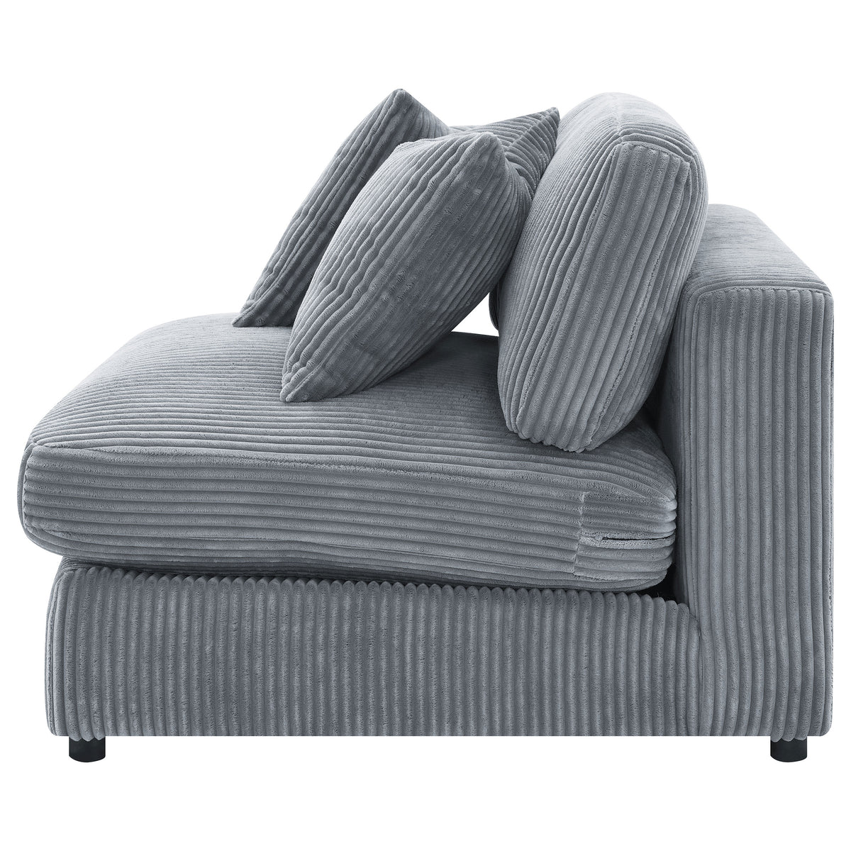 Blaine Corduroy Armless Chair with Reversible Cushions - Fog