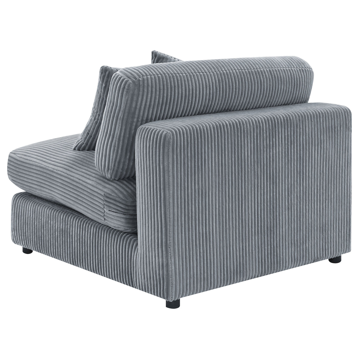 Blaine Corduroy Armless Chair with Reversible Cushions - Fog