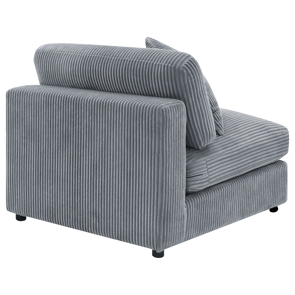 Blaine Corduroy Armless Chair with Reversible Cushions - Fog