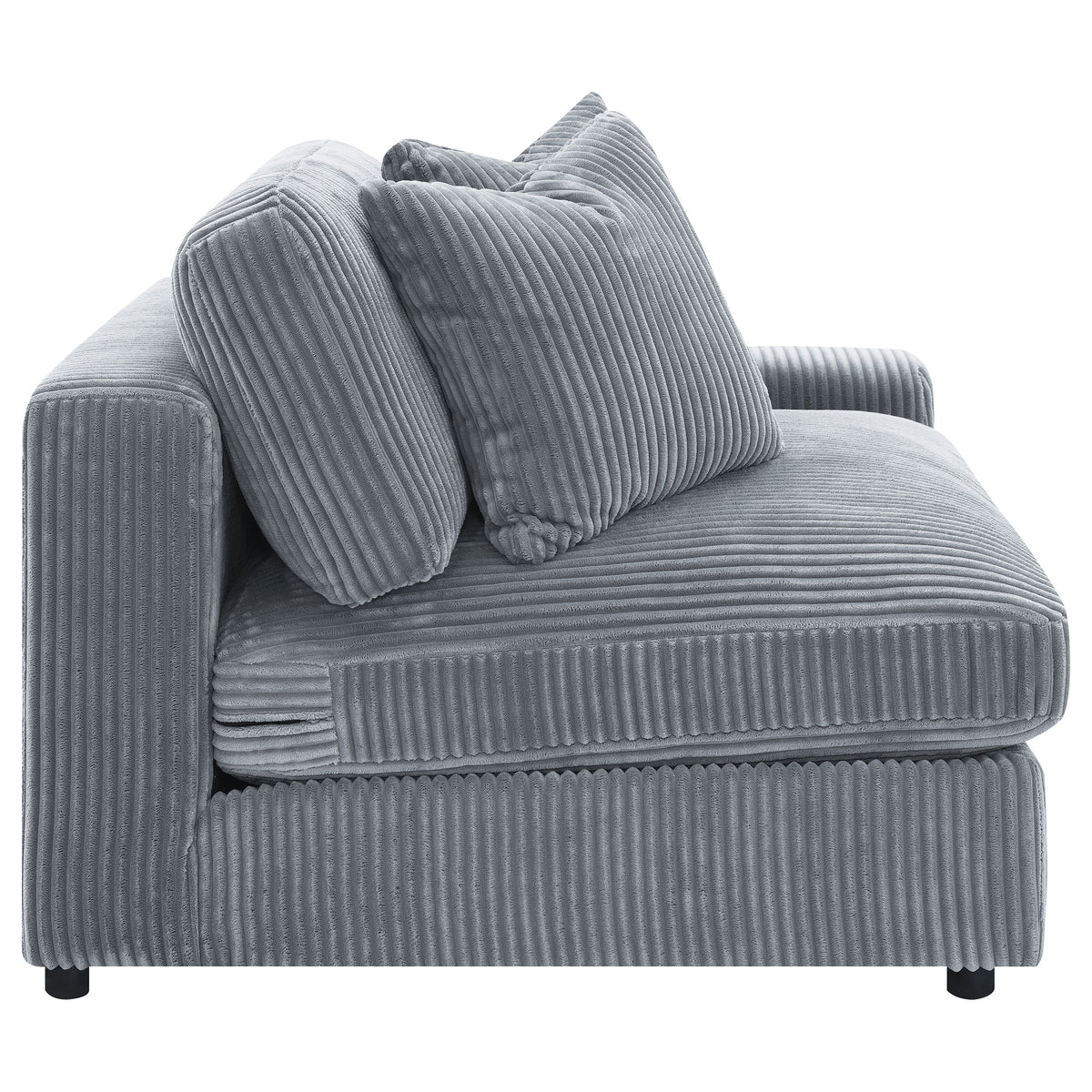 Blaine Corduroy Armless Chair with Reversible Cushions - Fog