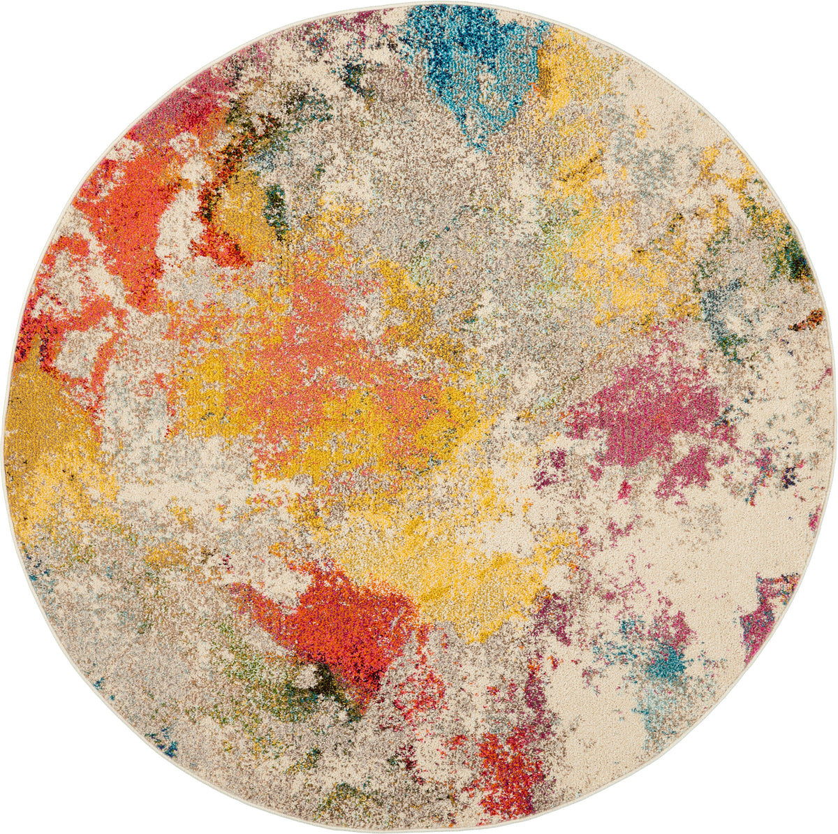 Celestial CES12 Ivory Multicolor Rug - Round